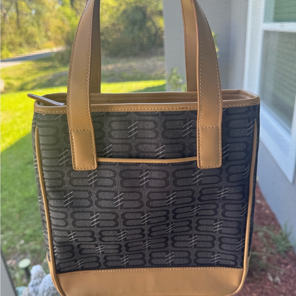 Balenciaga BB Monogram canvas small tote handbag w/ COA